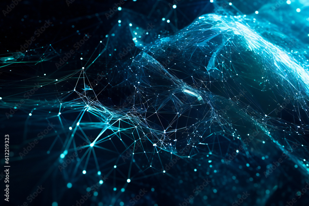 Poster blue abstract technology background. abstract information technology, communications or artificial i