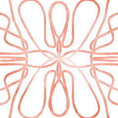 Orange Watercolor Lines Doodle Background