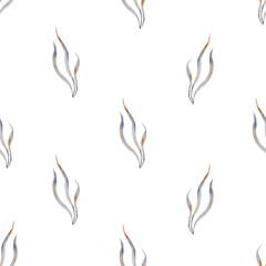 Watercolor seamless pattern marine theme. Repeating marine texture with algae. Wallpaper design in cartoon style for children's textiles. enjoy