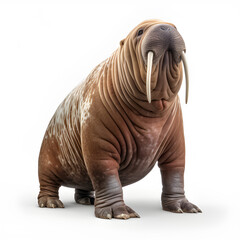 Obraz premium Walrus isolated on white background. Generative AI.