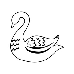 Swan vector icon. Bird illustration sign. Pond symbol or logo.