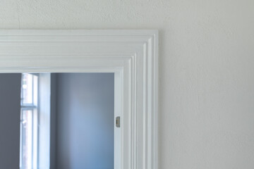 White door frame with wall as copy space
