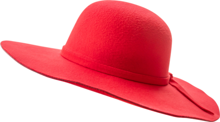 Woman red hat isolated on white background