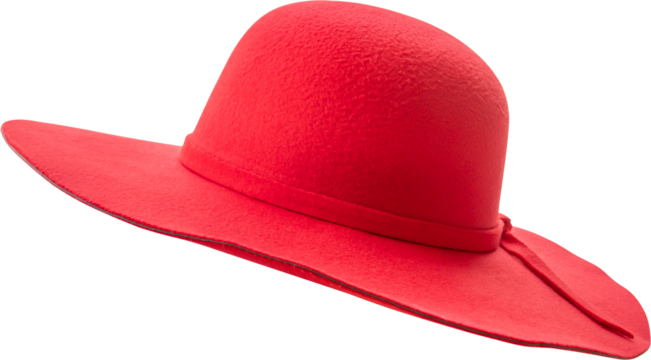 Woman red hat isolated on white background