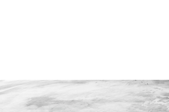 Empty gray concrete floor isolated on white background