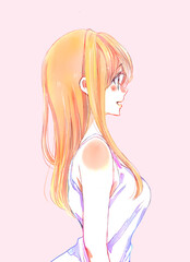 白いワンピースの女性