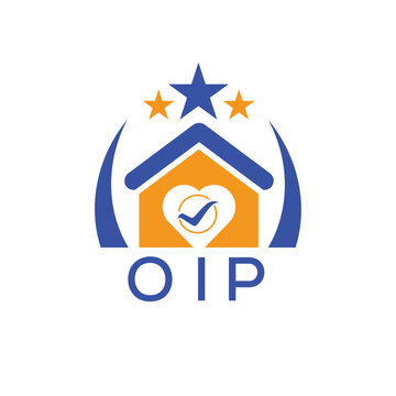 OIP House logo Letter logo and star icon. Blue vector image on white background. KJG house Monogram home logo picture design and best business icon. 
