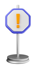 3d caution warning danger alert sing icon illustration render