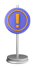 3d caution warning danger alert sing icon illustration render