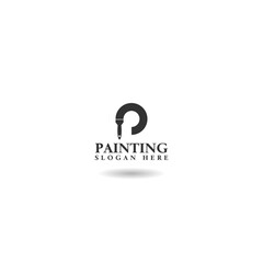  Painting logo template icon with shadow