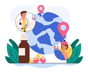 Online consultation with a doctor. Remote medical treatment