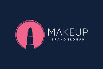 Lipstick logo design vector with creative idea