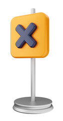 3d caution warning danger alert sing icon illustration render