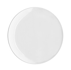 Empty white plate isolated on transparent background. PNG