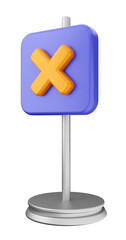 3d caution warning danger alert sing icon illustration render