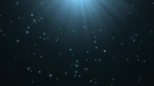 Particles, Overlay, Dust, black  background. Blue beams of light