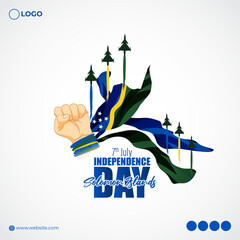 Obraz premium Vector illustration of Solomon Islands Independence Day 7 July social media story feed template