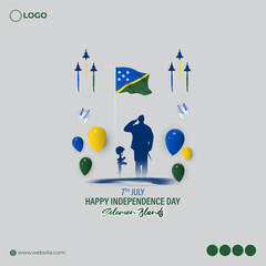 Vector illustration of Solomon Islands Independence Day 7 July social media story feed template