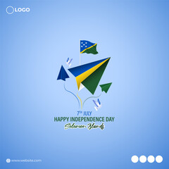 Vector illustration of Solomon Islands Independence Day 7 July social media story feed template