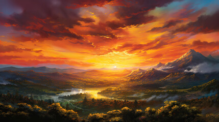 Dawn's Symphony from the Mountain Top, Generative AI