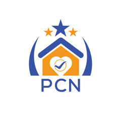 PCN House logo Letter logo and star icon. Blue vector image on white background. KJG house Monogram home logo picture design and best business icon. 
 - obrazy, fototapety, plakaty