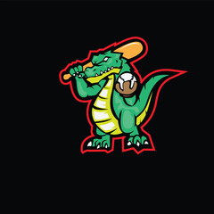 mascot aligator Baseball Illustrations Perfect for baseball logo or merchendise