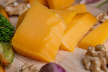 fresh orange cheese and other food products