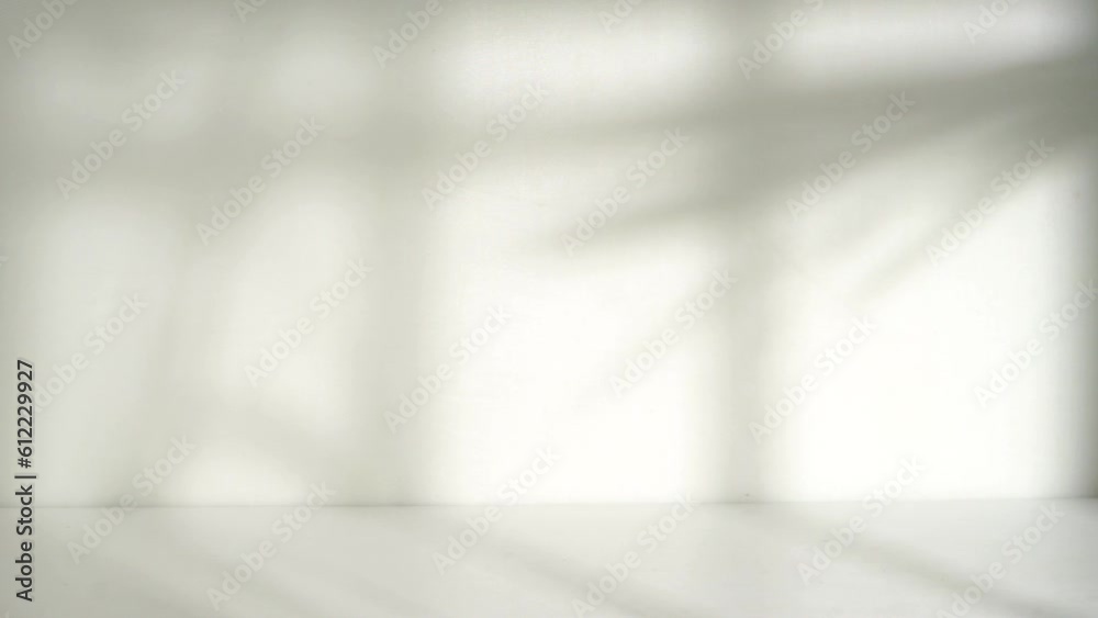 Poster white room with window and leaf shadow overlay