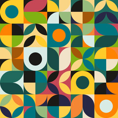 Simple Pattern Seamless Geometric Abstract Ornament Mosaic Decorative Wall Background Pop Modern