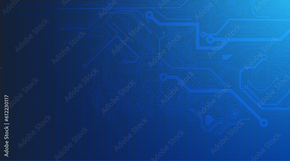 Fototapete abstract computer technology background with circuit board and blue tech background.vector illustrat