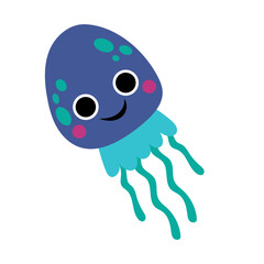Underwater world shadow jellyfish matching exercise game vector. Printable worksheet page nursery childish activity playful character, fish, seashell, octopus, cute shark, starfish, crab, squid, 