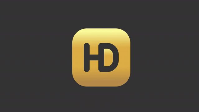 Animated HD white solid icon. Video resolution. Movie production setting. Television display. Looped HD footage with alpha channel transparency. UI silhouette symbol animation on dark space