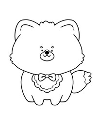 Cute dog line for coloring