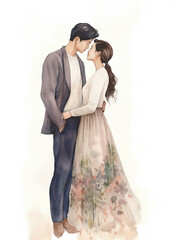 bride and groom kissing