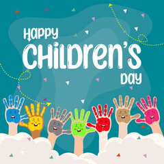 vector flat happy children's day