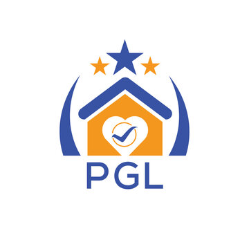PGL House logo Letter logo and star icon. Blue vector image on white background. KJG house Monogram home logo picture design and best business icon. 
