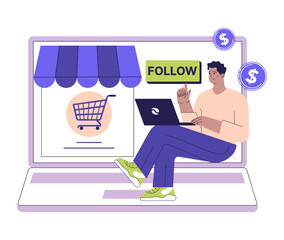 Positive aspects of social networks. Character promoting his small business