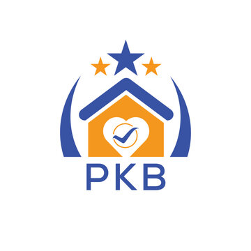PKB House logo Letter logo and star icon. Blue vector image on white background. KJG house Monogram home logo picture design and best business icon. 
