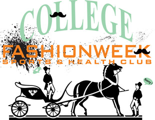 print pattern consisting of horse and inscriptions