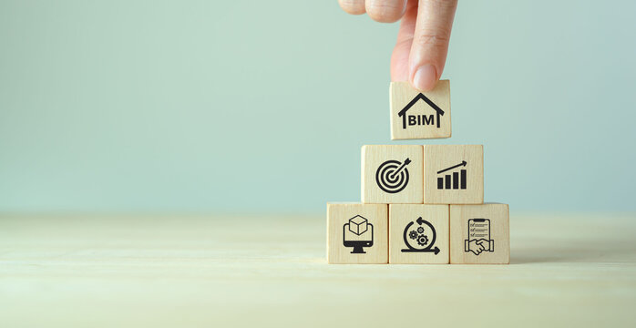 BIM (Building Information Modeling) concept. 3D digital model-based process that provides architects, engineers, constructors, and owners with a comprehensive view of the building project.