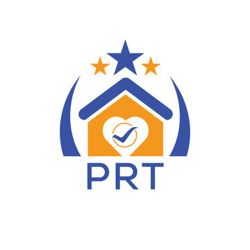 PRT House logo Letter logo and star icon. Blue vector image on white background. KJG house Monogram home logo picture design and best business icon. 
