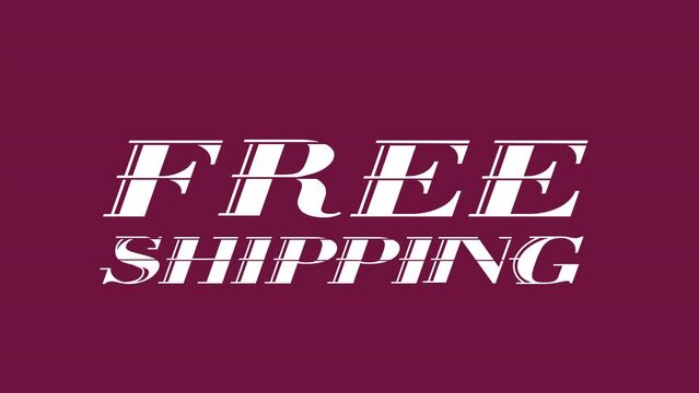Animated free shipping words. Order delivery. Online shopping. E commerce company. Looped 4K text video template on red with alpha channel. Kinetic typography animation. Motion inscription for web