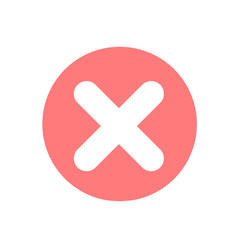 Fototapeta premium red cross button single icon of close button cancel icon button