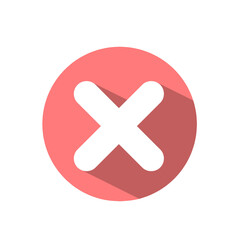 Obraz premium red cross button single icon of close button cancel icon button