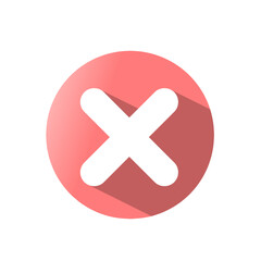 Obraz premium red cross button single icon of close button cancel icon button