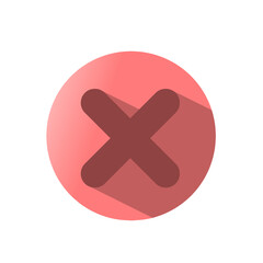Obraz premium red cross button single icon of close button cancel icon button