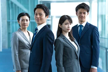 Fotobehang カメラ目線 のスーツを着た複数のビジネスマン © ponta1414