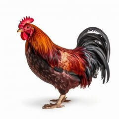 Rooster isolated on white background, Generative AI