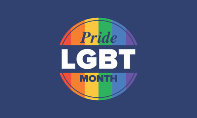 LGBT Pride Month in June. Lesbian Gay Bisexual Transgender. Celebrated annual. LGBT flag. Rainbow love concept. Human rights and tolerance. Poster, card, banner and background. Vector ilustration
