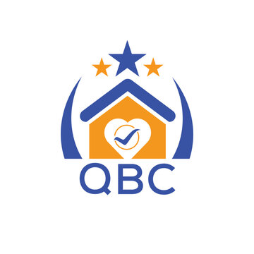 QBC House logo Letter logo and star icon. Blue vector image on white background. KJG house Monogram home logo picture design and best business icon. 

